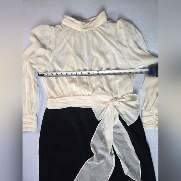 NWT Cinq a Sept Black and Ivory Elena Dress - Picture 6 of 11